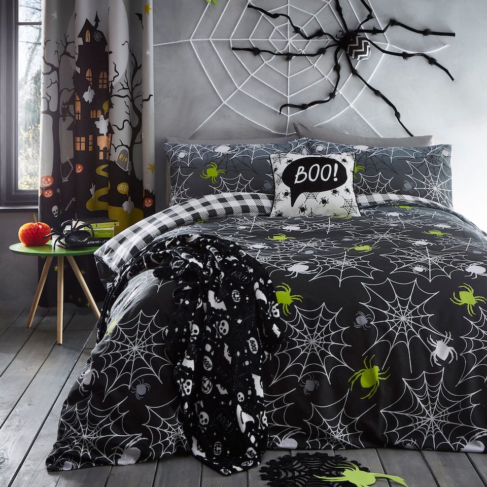 image 1 of Bedlam Boo Halloween Throw Black