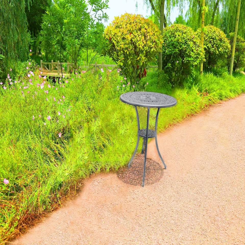 image 1 of Centurion Supports POSITANO Garden and Patio Grey Cast Aluminium Bistro Table