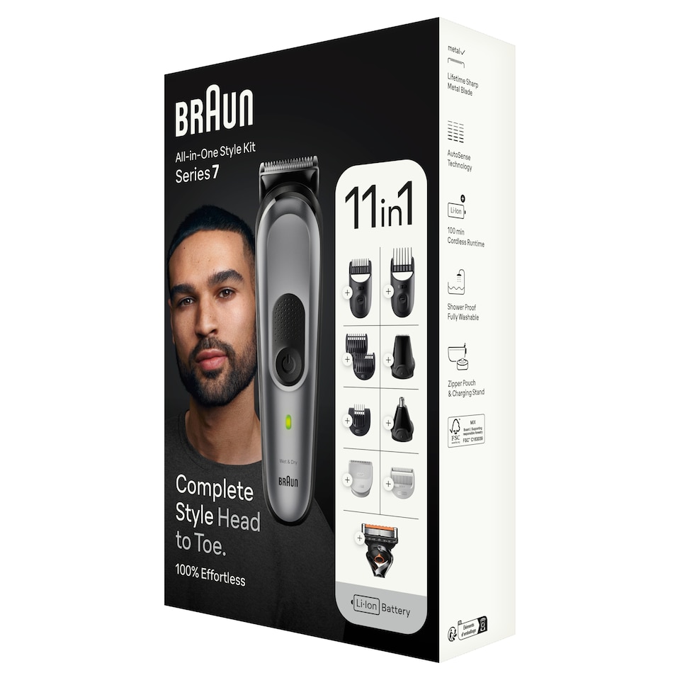 image 1 of Braun All-In-One Style Kit Series 7 MGK7440, 11-in-1 Kit For Beard, Hair, Manscaping & More