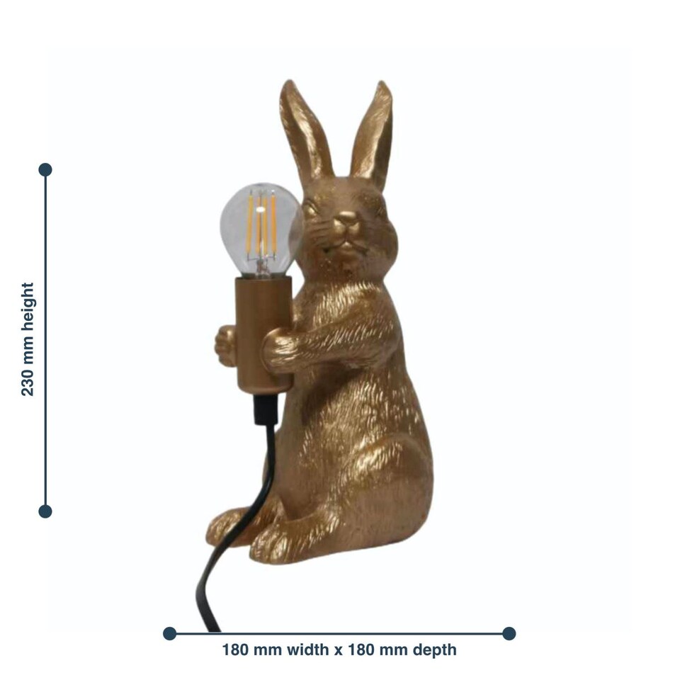 image 1 of Hop Hop - Gold Bunny Rabbit Table Lamp | Gold | Medium | 1