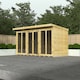 image 2 of 16ft x 4ft Pent Summer House (Full Height Window) - Wood - L118 x W474 x H201 cm | Brown