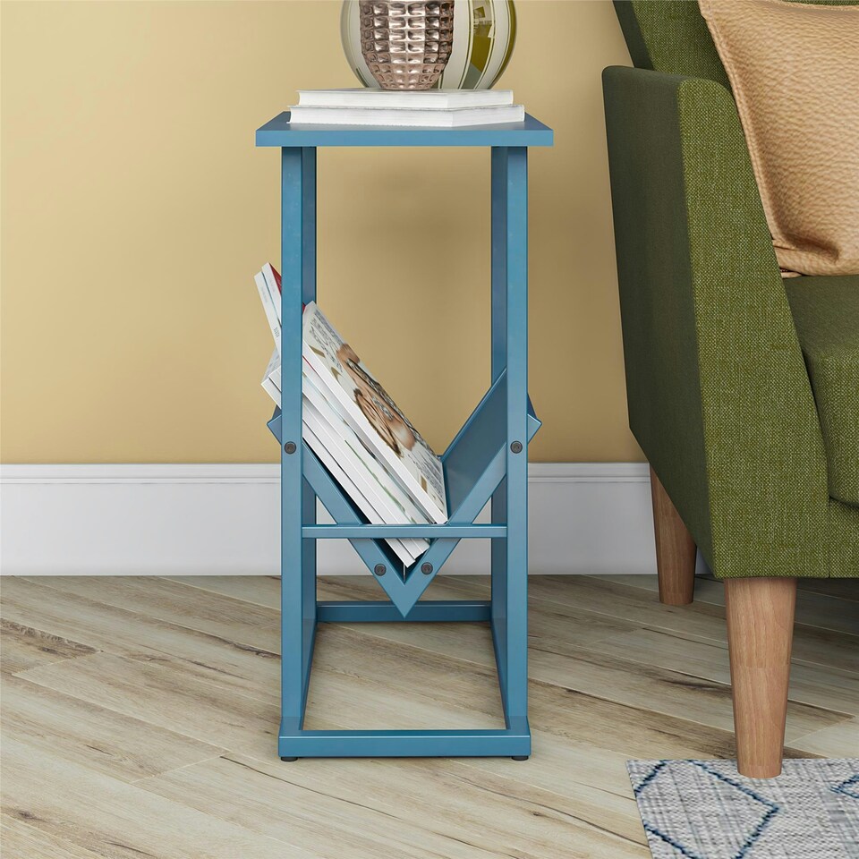 image 1 of Novogratz Regal End Table in Blue / Metal Frame Blue | Blue