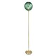 image 1 of Designer Chic Floor Lamp with Brushed Gold Base and Emerald Green Glass Shade | Green