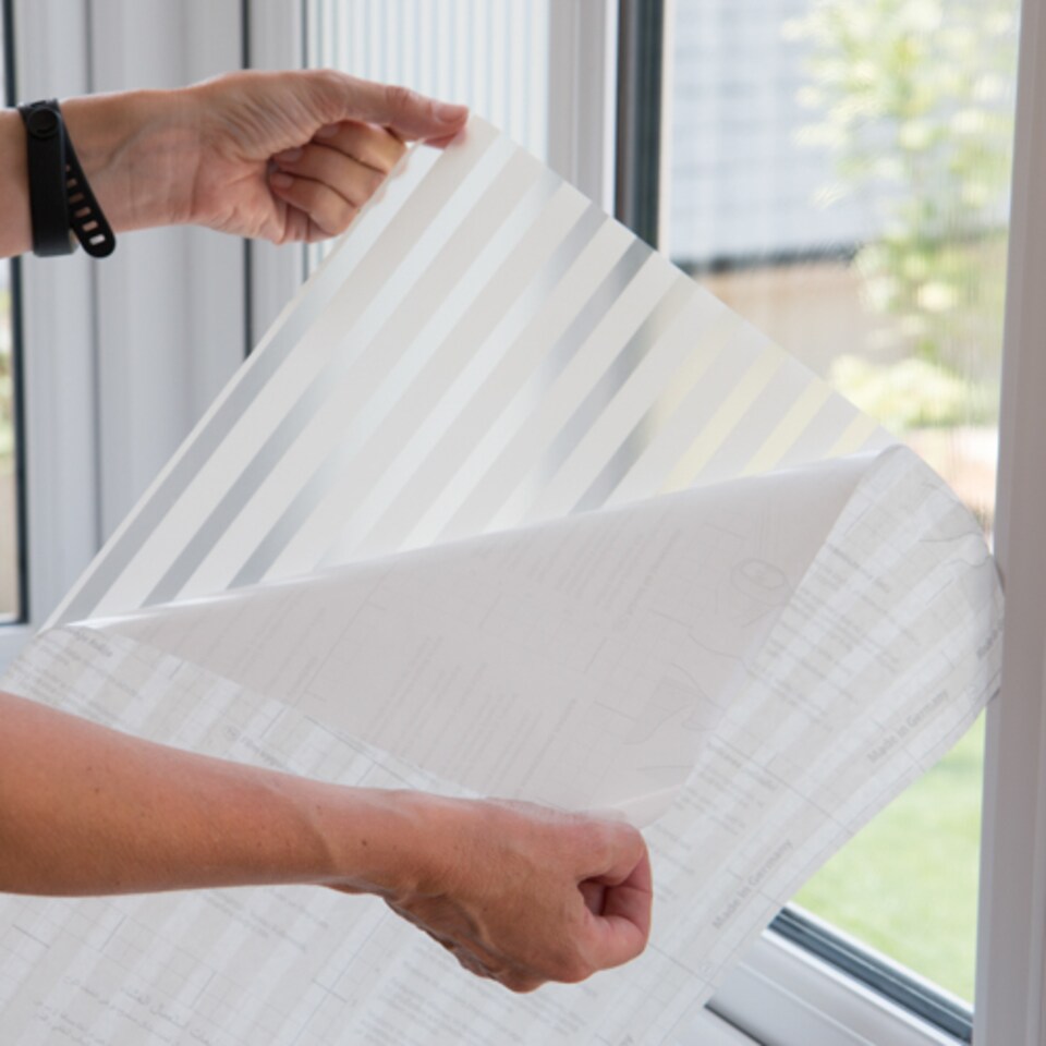 image 1 of d-c-fix Linia 67.5cm x 1.5m Static Cling Vinyl Window Film for Privacy and Decor