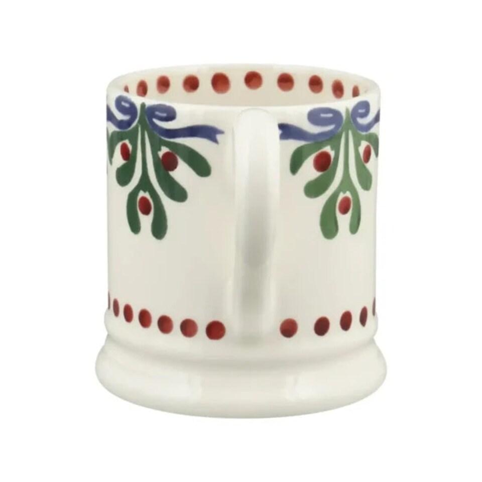 image 1 of Mug: 1 x 300ml Emma Bridgewater Mistletoe Half Pint Mug 2024, Ceramic White