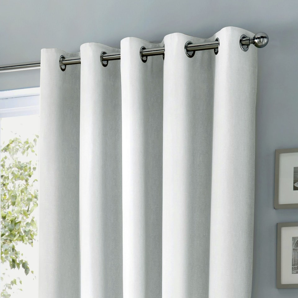 image 1 of Fusion Sorbonne Eyelet Curtains White