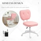 image 7 of Vinsetto Vanity Task Chair with Adjustable Height, Armless, Pink