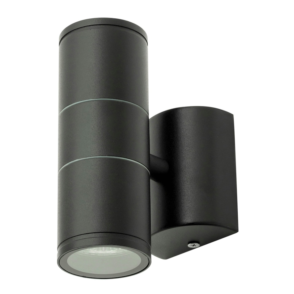 image 1 of BHS Delting Up or Down Outdoor Wall Light, Black