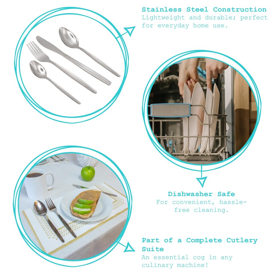 image 1 of Argon Tableware Economy Stainless Steel Teaspoons - 13.5cm - Pack of 24