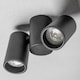 image 2 of CGC LUP Black 2-Head Adjustable GU10 Ceiling and Wall Spotlight | Black | Black | height: 11.5 cm, width: 17.5 cm, spotlight width: 5.6