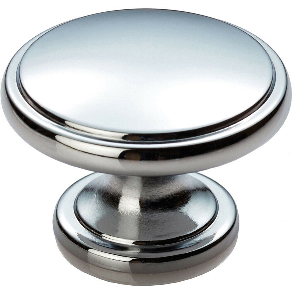 Loops Ring Domed Cupboard Door Knob 38.5mm Diameter Polished Chrome Cabinet Handle