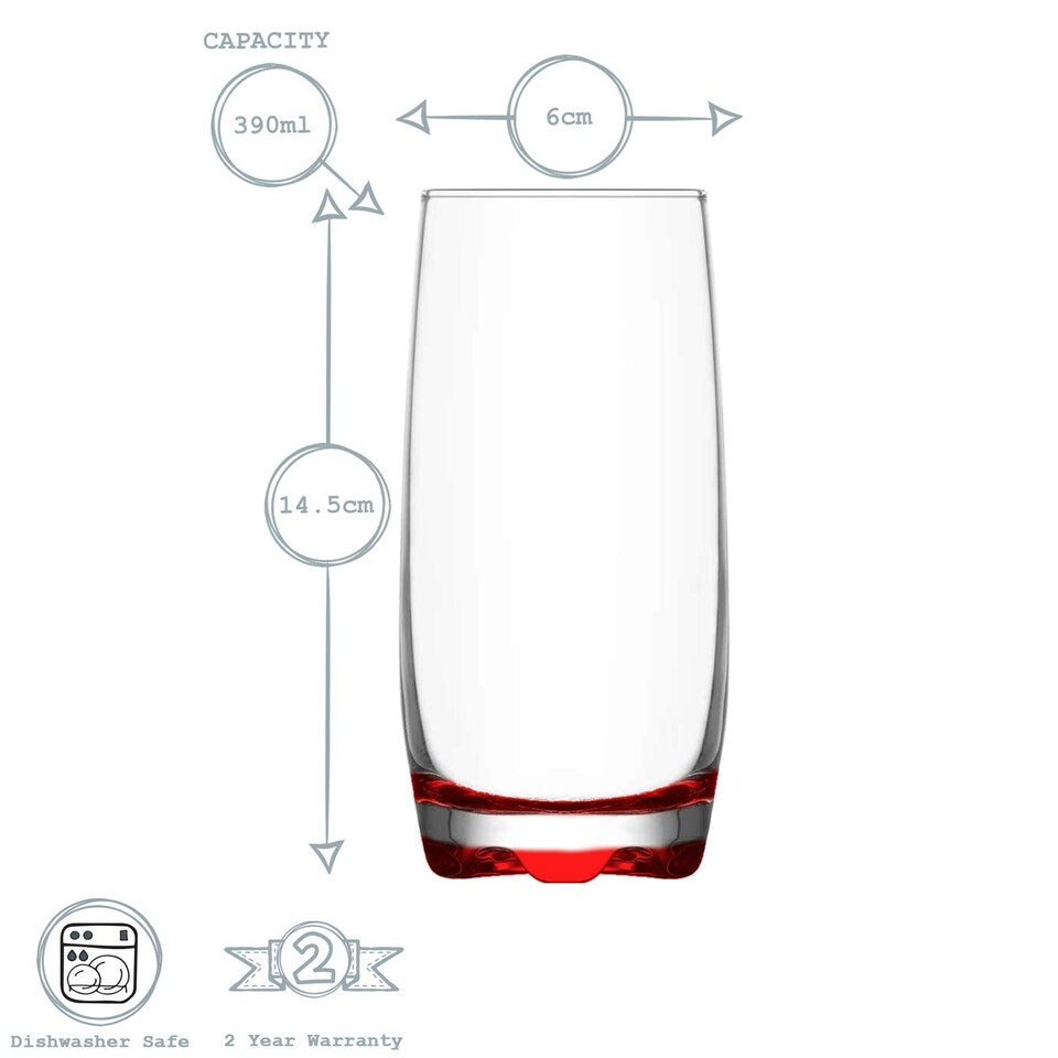 image 1 of LAV Adora Coloured Highball Glasses - 390ml - 6 Colours Multi