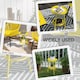 image 5 of Outsunny Round Garden Table, 2-Tier Metal Patio Table Coffee Table, Yellow | Yellow | Yellow | 32 x 32 x 51 cm