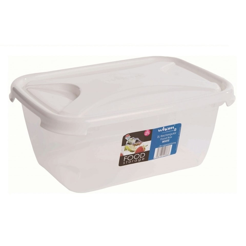 image 1 of Wham Rectangular Food Storage Container - White - 2L