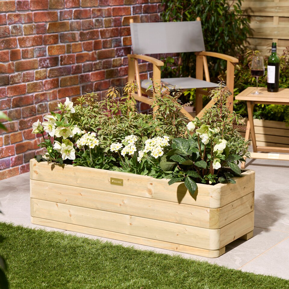 image 1 of Rowlinson Marberry Rectangular Planter 1m