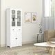 image 6 of HOMCOM Kitchen Cupboard Storage Cabinet Adjustable Shelves, Glass Door, 160cm