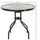 image 5 of Outsunny 80cm Outdoor Round Dining Table with Tempered Glass Top