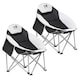 image 1 of Get Fit Moon Camping Chair - Portable Outdoor Premium Folding Chair With Magazine Pocket, Cup Holder & Carry Bag - Capacity 130Kg - 2 Pack | Grey | 2