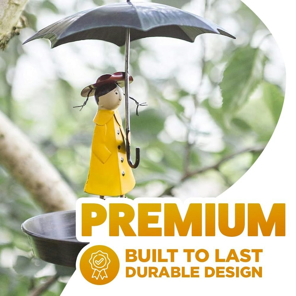 image 1 of Marco Paul Metal Umbrella Bird Feeder and Bath