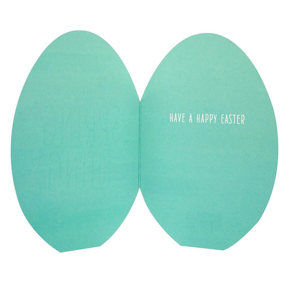 image 1 of Hallmark Contemporary Egg Shaped Easter New Card 'Spring Thing' Small