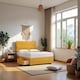 image 1 of York Plush Velvet Divan Storage Bed with 4 Drawers & Headboard