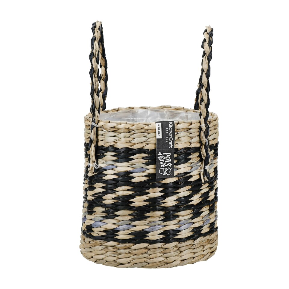 image 1 of KitchenCraft Plant Basket Mixed Seagrass Striped Multi