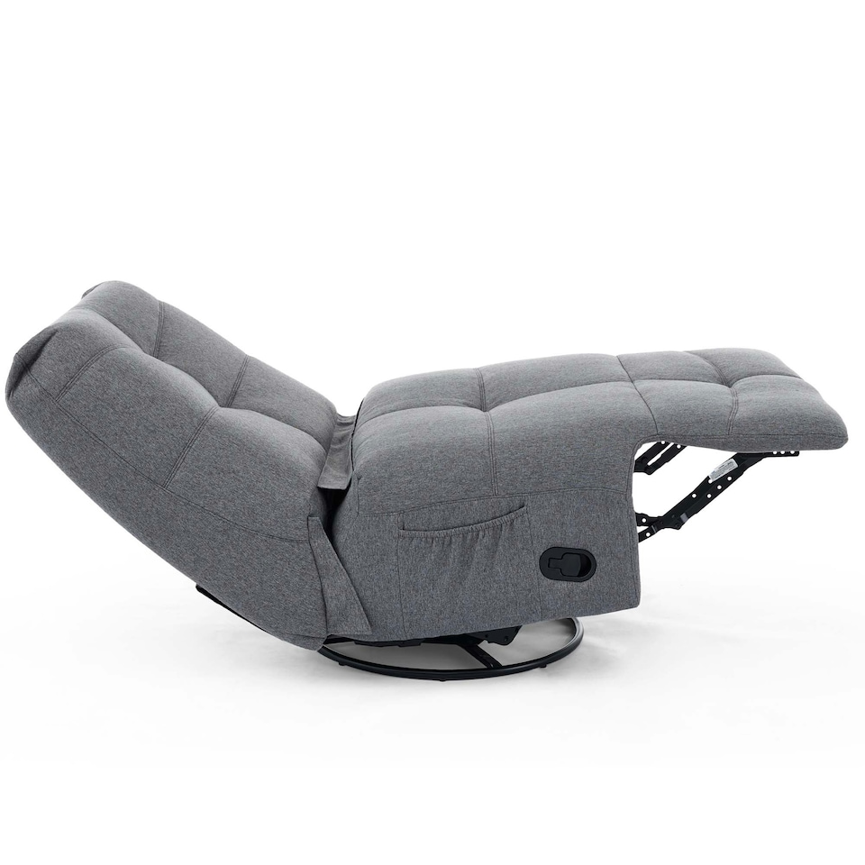 image 1 of Austin Swivel & Rocker Manual Fabric Recliner Chair Grey | Grey | Grey | One Size