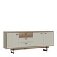 image 1 of Rivero 3 Door 3 Drawer Wide Sideboard in Grey and Oak