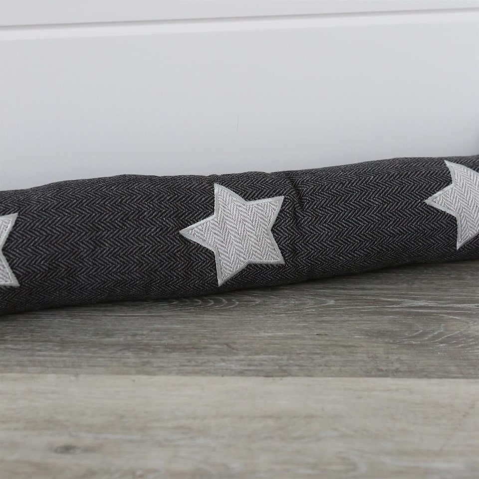 image 1 of Nicola Spring Mismatched Herringbone Draught Excluder Set - 78.5cm - Star - Pack of 2