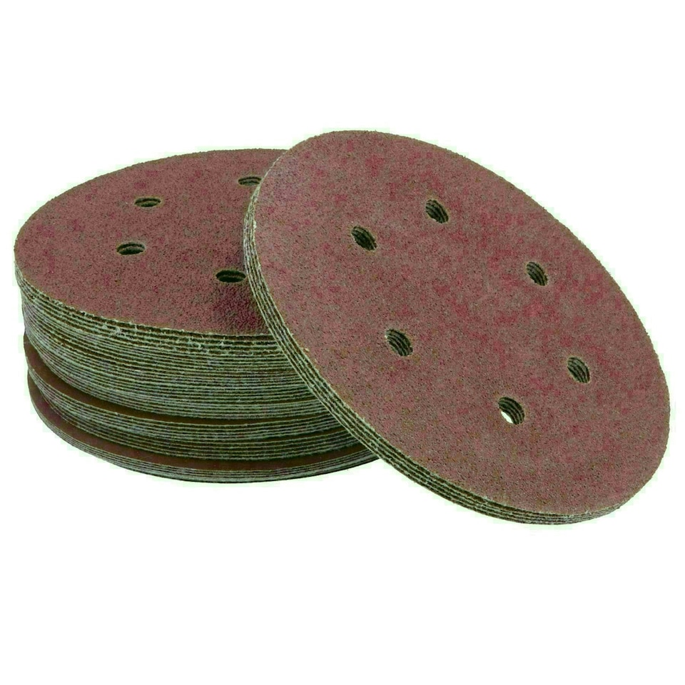 image 1 of 150mm Mixed Grit Hook And Loop Sanding Discs For DA Orbital Sanders 500pk