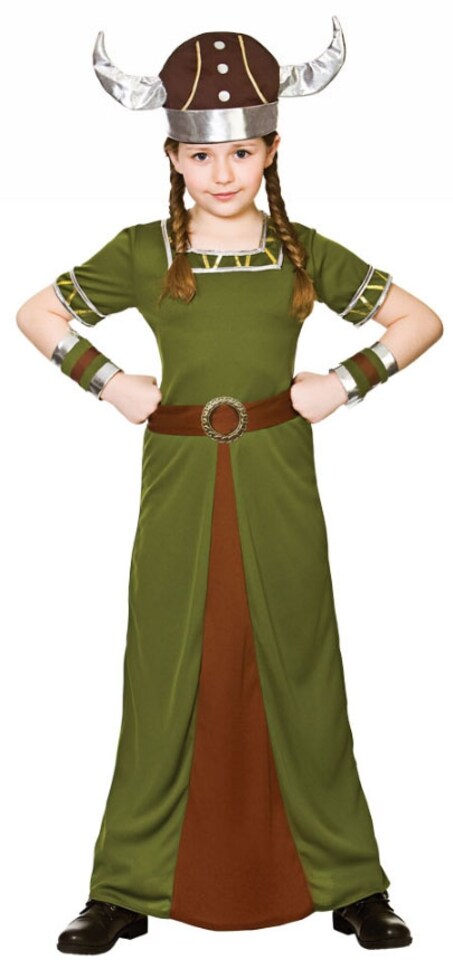 Viking Princess Girls Fancy Dress Saxon Medieval Warrior Childrens Kids Costume(8-10 Years)