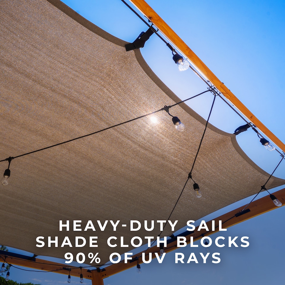 image 1 of Backyard Discovery Brendan Sail Shade Cedar Wood Outdoor Patio Pergola - Brown