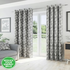 Oakland Grey Curtains 46 x 54 inch (117 x 137 cm) Room Darkening Eyelet Thermal Noise Reducing Curtains for Bedroom and Living Room