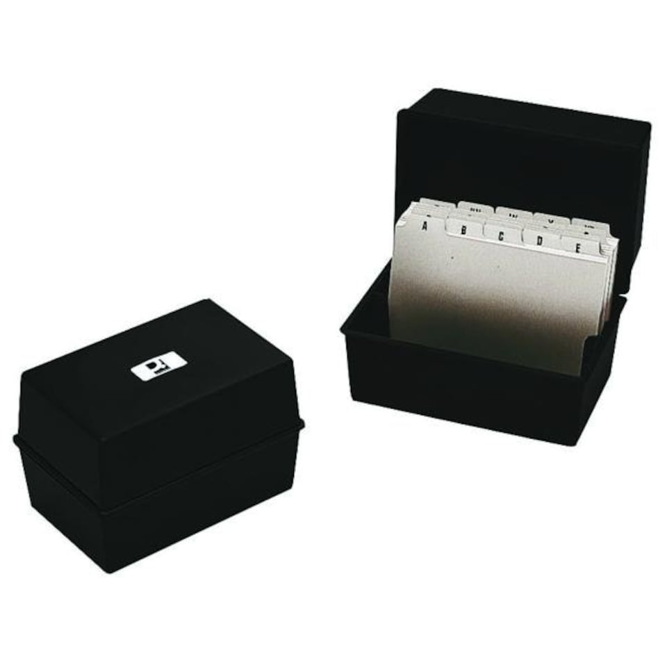 image 1 of Black Q-Connect Card Index Box 127 x 76mm