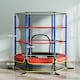 image 7 of HOMCOM Trampoline for Kids w/Enclosure Net Built-in Zipper 3-10 Year | Blue | Blue