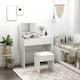 image 7 of HOMCOM Dressing Table Set with Flip-up Mirror Padded Stool Sliding Drawer White