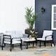 image 2 of Outsunny 4pcs Garden Sectional Loveseat Chairs Table Furniture