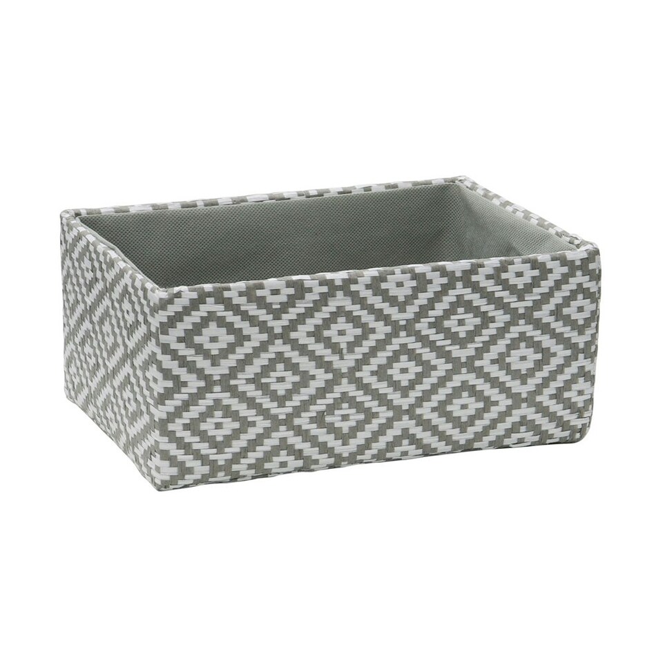 image 1 of JVL Argyle Set of 2 Rectangular Storage Baskets - Light Grey Grey