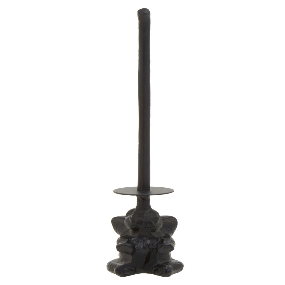 image 1 of Interiors By Premier Elegant Black Elephant Toilet Roll Holder, Classic Toilet Roll Holder For Washroom, Durable Roll Holder
