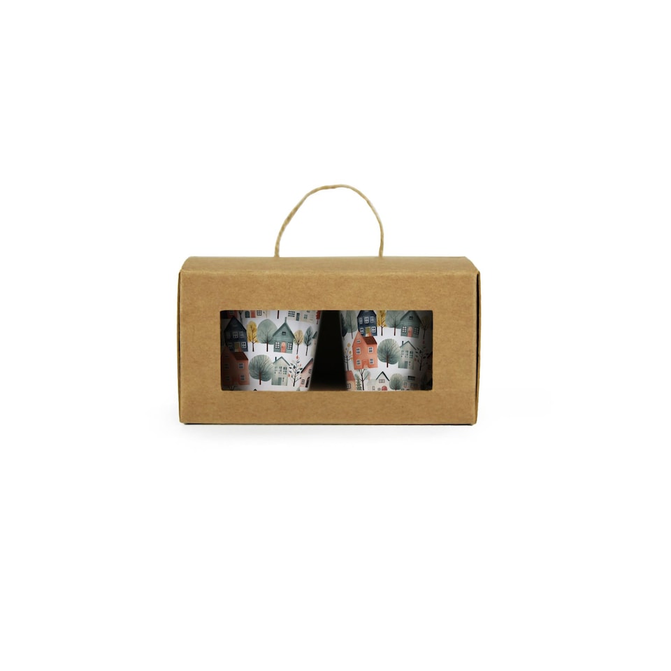 image 1 of Colourful Houses Ceramic Egg Cups - Set of 2