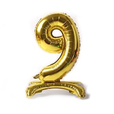 Realmax 9 Number Balloon - Gold - One Size