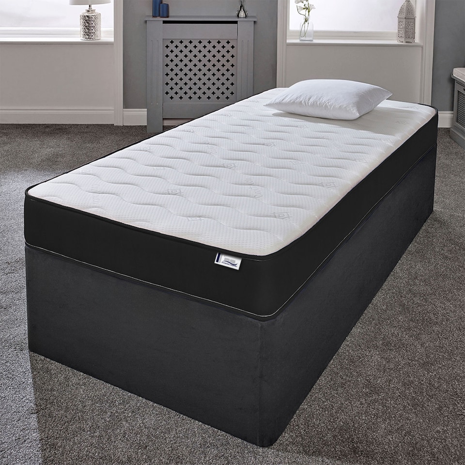 image 1 of Hybrid Memory Foam Spring Mattress 7 Inch Quilted - Springs Support with Memory Foam Comfort Layer and Breathable Soft CoolTouch Top Cover | Black
