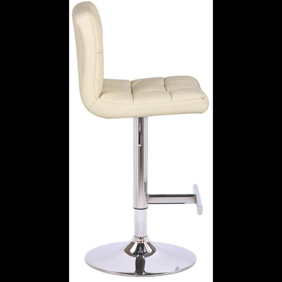 image 1 of Allegro Breakfast Bar Stool, Height Adjustable Swivel Gas Lift, Kitchen Bar & Home Barstool | Cream