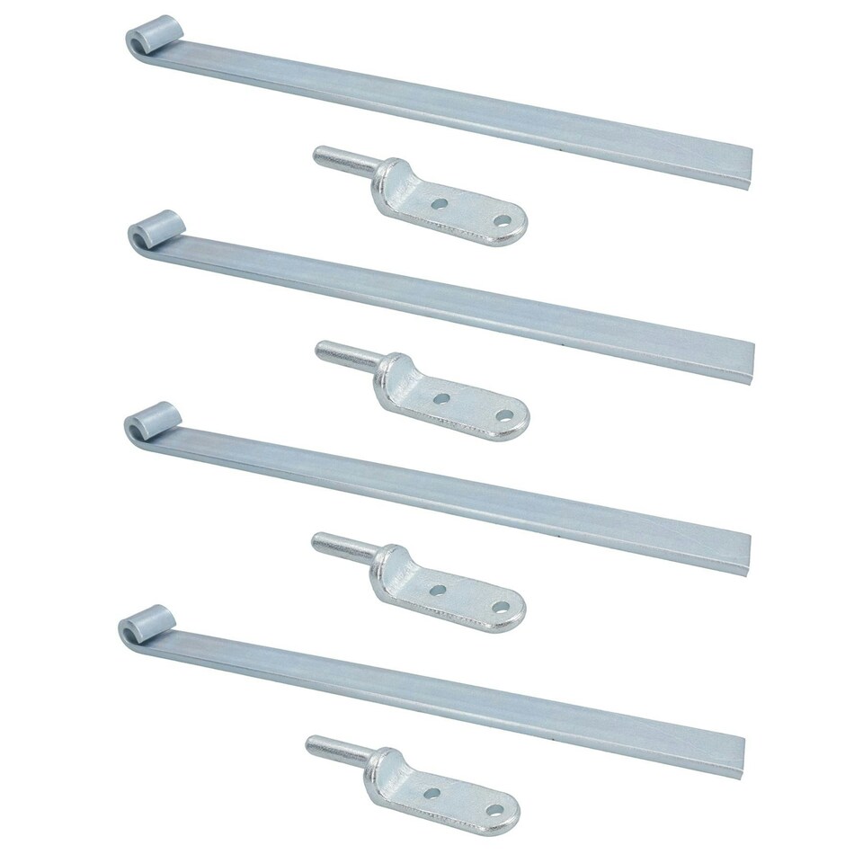 image 1 of HD Long Tailgate Straight Hinge 460mm x 40mm + 12.5mm Bolt on Gudgeon Pin 4pk Silver