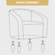 image 6 of Yaheetech Fabric Club Chair Upholstered Accent Barrel Chair Black