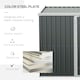 image 4 of Outsunny Outdoor Garden Storage Shed Steel Tool Storage Box Grey
