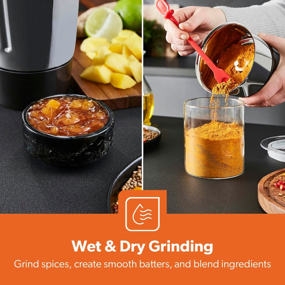 image 1 of GEEPAS 750W 3-in-1 Mixer Grinder | Stainless Steel Jars, Blades, Black