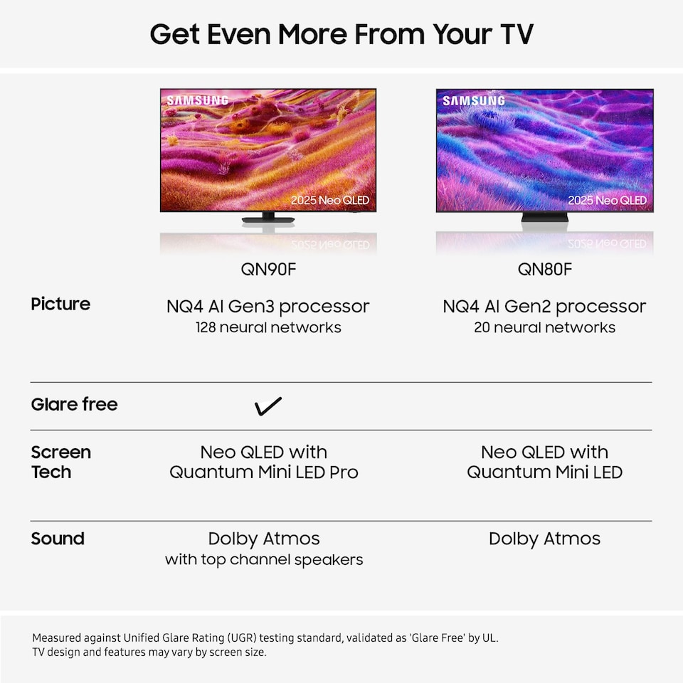 image 1 of Samsung 2025 QN80F 85 Inches 4K NEO QLED HDR Smart TV 2.16 m (85 Inches) 4K Ultra HD Wi-Fi Silver