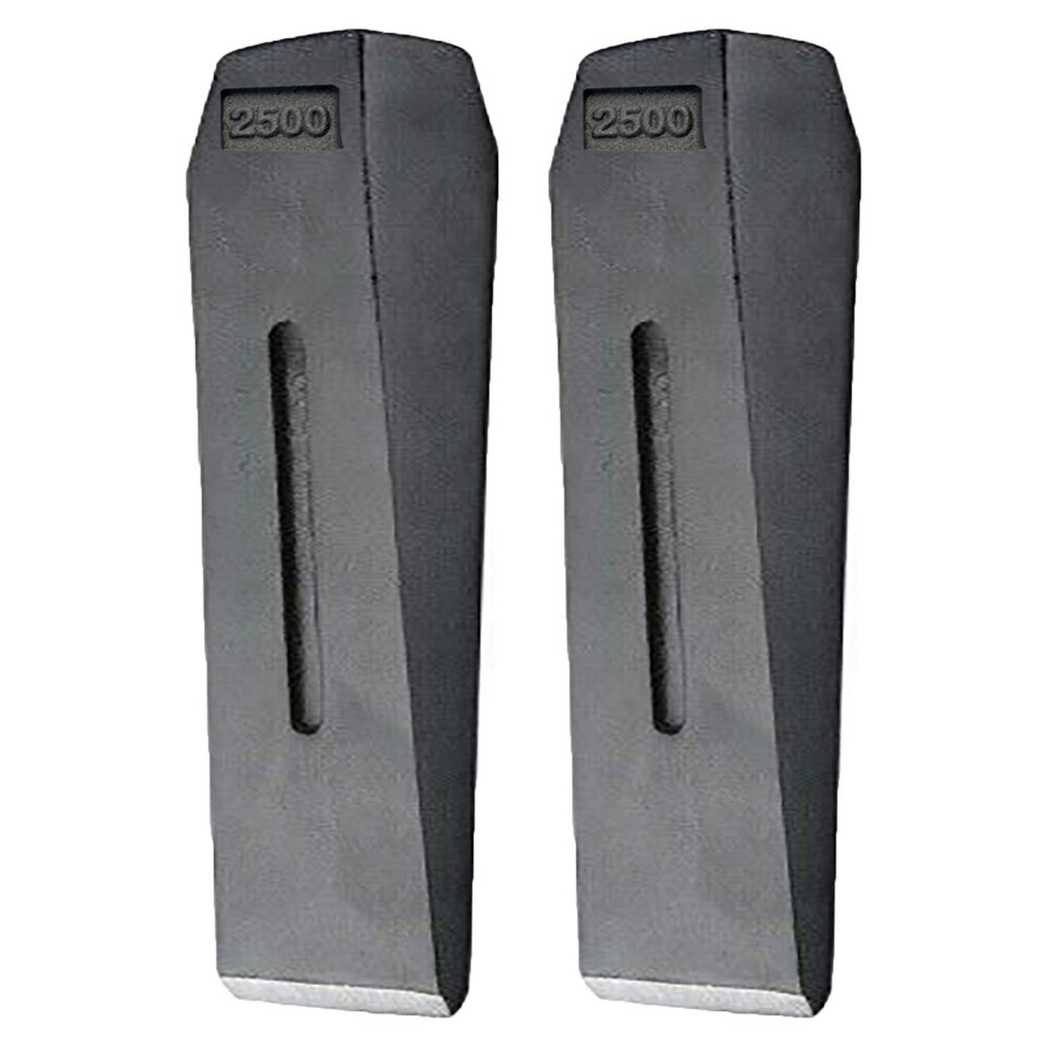image 1 of SPARES2GO Log Splitter Blade Sharpener Kit 2.5KG 10" Wood Splitting Timber Chisel Wedges + Drill Attachment