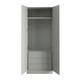 image 2 of J-Pull Handleless Light Grey Double Wardrobe with Single Rail & Internal Drawers Grey